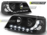 P�edn� sv�tla Volkswagen T5, 2003-2009, LED Daylight, �ern� black  1
