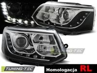 P�edn� sv�tla Volkswagen T5, 2010-, LED Daylight, �ern� black s homologovan�m denn�m sv�cen�m P�edn� sv�tla Volkswagen T5, 2010-, LED Daylight, �ern� black s homologovan�m denn�m sv�cen�m