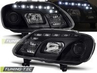 P�edn� sv�tla Volkswagen Touran, Caddy, 2003-2006, LED Daylight, �ern� black 
