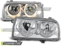 P�edn� sv�tla Volkswagen Vento, 1992-1998, Angel Eyes, chrom 2 P�edn� sv�tla Volkswagen Vento, 1992-1998, Angel Eyes, chrom 2